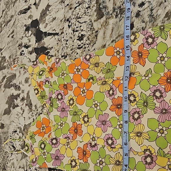 Zara Floral Mini Dress - Green, Orange, Purple - Picture 7 of 8